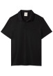 Thumbnail Polo en coton noir à coupe droite pourvu d'un col à revers boutonné