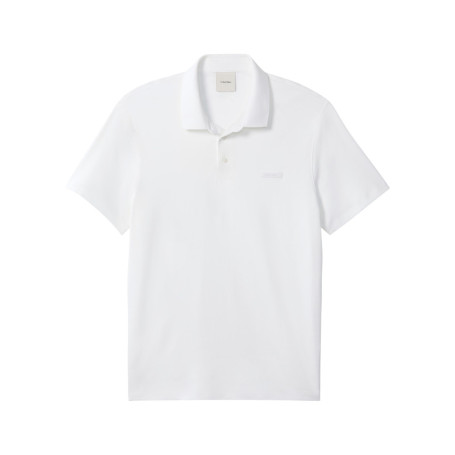 Polo en coton blanc à coupe droite pourvu d'un...