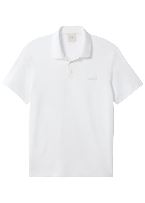 Polo en coton blanc à coupe droite pourvu d'un...