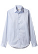 Thumbnail Chemise en coton bleue à coupe droite ornée d'un motif à rayures
