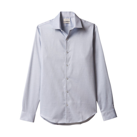 Chemise en coton bleu clair à coupe droite...