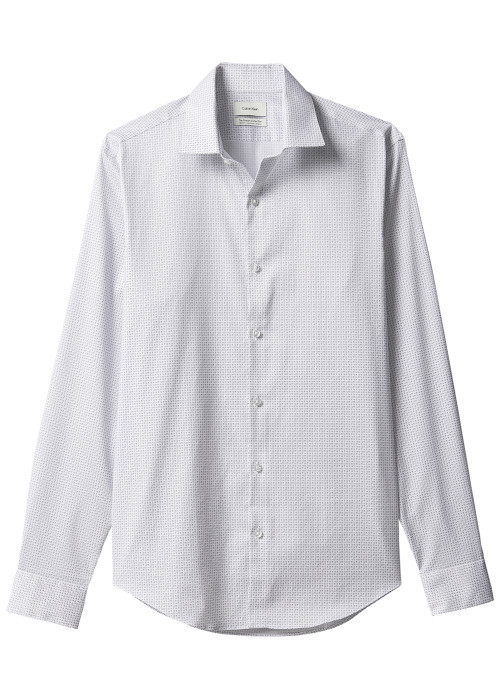 Chemise en coton blanche à coupe droite ornée...