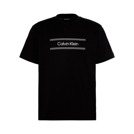 T-shirt en coton noir à coupe droite pourvu...