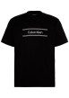 Thumbnail T-shirt en coton noir à coupe droite pourvu d'un col rond en maille piquée