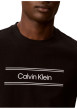 Thumbnail T-shirt en coton noir à coupe droite pourvu d'un col rond en maille piquée - Image 4