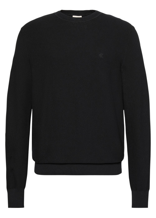 Pull en coton noir à coupe ajustée pourvu du...