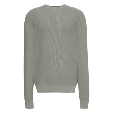 Pull en coton kaki à coupe ajustée pourvu du...
