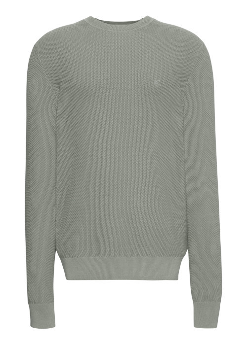 Pull en coton kaki à coupe ajustée pourvu du...