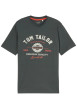 Thumbnail T-shirt en coton gris imprimé à coupe droite pourvu d'un col rond
