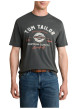 Thumbnail T-shirt en coton gris imprimé à coupe droite pourvu d'un col rond - Image 3