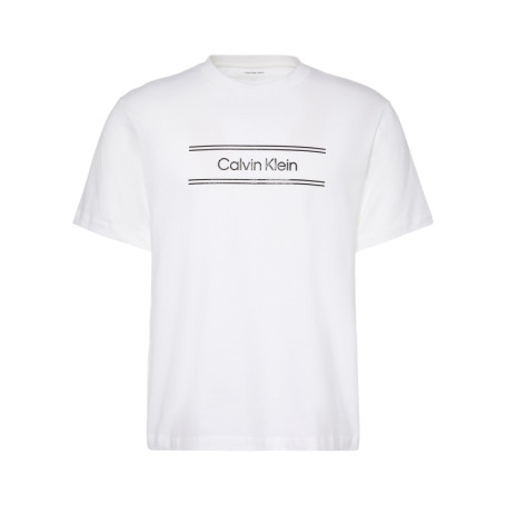 T-shirt en coton blanc à coupe droite pourvu...