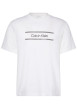 Thumbnail T-shirt en coton blanc à coupe droite pourvu d'un col rond en maille piquée