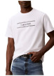 Thumbnail T-shirt en coton blanc à coupe droite pourvu d'un col rond en maille piquée - Image 5