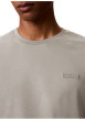 Thumbnail T-shirt en coton kaki à coupe droite pourvu d'un col rond en maille piquée - Image 4