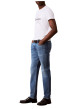 Thumbnail Jean en coton bleu avec une coupe slim muni d'un zip et d'un bouton - Image 5