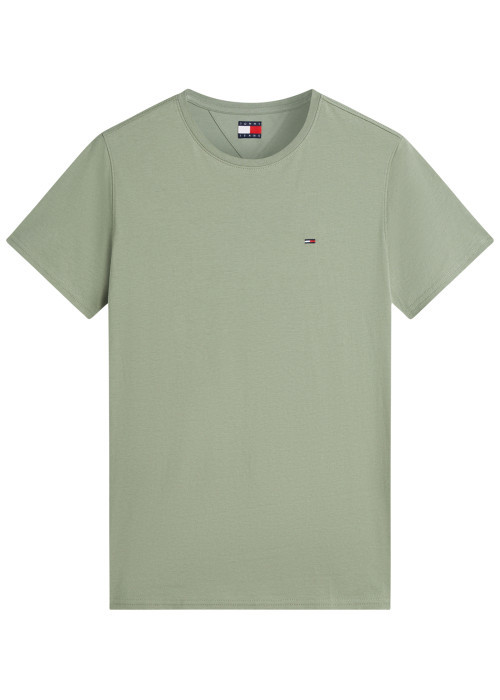 T-shirt en coton olive à coupe droite pourvu...