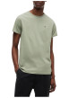 Thumbnail T-shirt en coton olive à coupe droite pourvu d'un col rond côtelé - Image 2