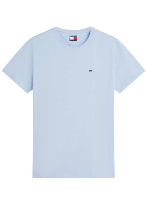 T-shirt en coton ciel à coupe droite pourvu...