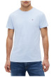 Thumbnail T-shirt en coton ciel à coupe droite pourvu d'un col rond côtelé - Image 2