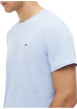 Thumbnail T-shirt en coton ciel à coupe droite pourvu d'un col rond côtelé - Image 4