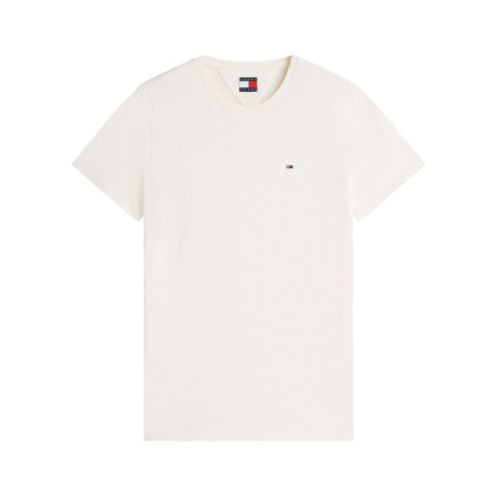 T-shirt en coton écru à coupe droite pourvu...