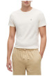 Thumbnail T-shirt en coton écru à coupe droite pourvu d'un col rond côtelé - Image 2