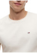 Thumbnail T-shirt en coton écru à coupe droite pourvu d'un col rond côtelé - Image 4