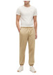 Thumbnail T-shirt en coton écru à coupe droite pourvu d'un col rond côtelé - Image 5