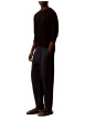 Thumbnail Pantalon Chino marine uni avec une coupe cigarette et une taille élastiquée - Image 4
