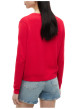 Thumbnail Pull en coton biologique rouge à coupe ajustée pourvu d'un col v - Image 3