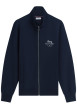 Thumbnail Sweat zippé en coton marine à coupe droite pourvu d'un col montant