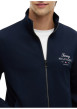 Thumbnail Sweat zippé en coton marine à coupe droite pourvu d'un col montant - Image 4