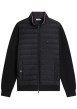 Thumbnail Blouson en coton mélangé noir à coupe ajustée pourvu d'un col montant
