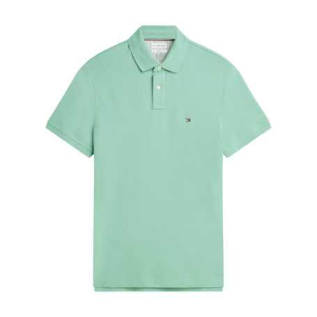 Polo en coton biologique vert à coupe ajustée...
