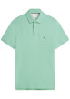 Thumbnail Polo en coton biologique vert à coupe ajustée pourvu d'un col boutonné