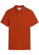 Thumbnail Polo en coton biologique orange à coupe ajustée pourvu d'un col boutonné