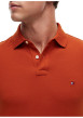 Thumbnail Polo en coton biologique orange à coupe ajustée pourvu d'un col boutonné - Image 4