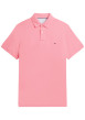 Thumbnail Polo en coton biologique rose à coupe ajustée pourvu d'un col boutonné