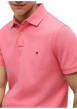 Thumbnail Polo en coton biologique rose à coupe ajustée pourvu d'un col boutonné - Image 4