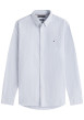 Thumbnail Chemise en coton ciel à rayures pourvue d'un col à revers boutonné
