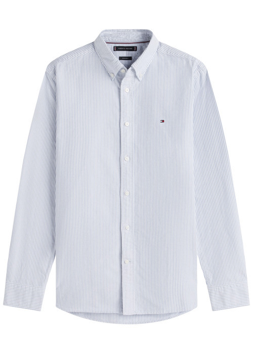Chemise en coton ciel à rayures pourvue d'un...
