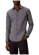 Thumbnail Chemise en coton bleue à carreaux avec une coupe ajustée et un col à revers - Image 2