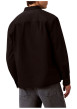Thumbnail Surchemise en coton et lin mélangé noire unie avec une coupe droite - Image 3