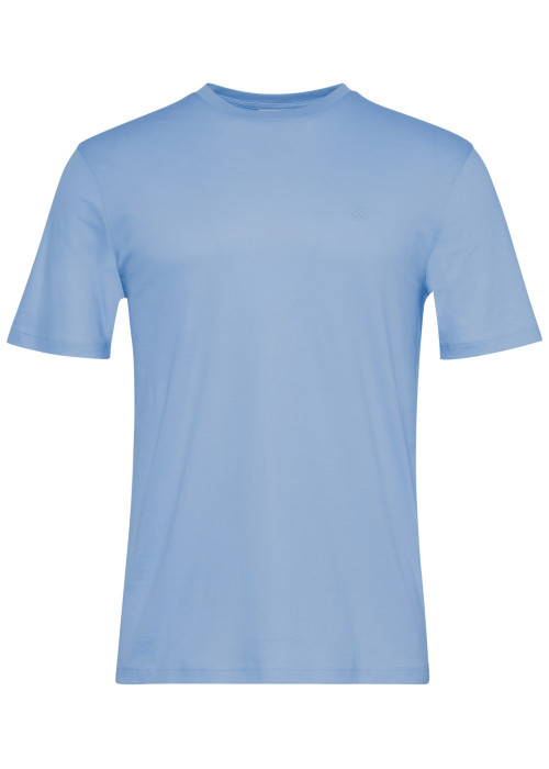 T-shirt en coton ciel uni avec une coupe droite...