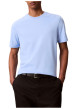 Thumbnail T-shirt en coton ciel uni avec une coupe droite et un col rond - Image 2