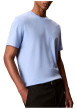 Thumbnail T-shirt en coton ciel uni avec une coupe droite et un col rond - Image 4