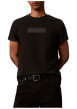 Thumbnail T-shirt en coton noir à imprimé avec une coupe droite et un col rond - Image 2
