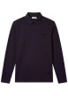 Thumbnail Polo en coton marine uni avec une coupe droite et un col à revers