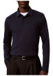 Thumbnail Polo en coton marine uni avec une coupe droite et un col à revers - Image 2