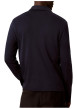 Thumbnail Polo en coton marine uni avec une coupe droite et un col à revers - Image 3